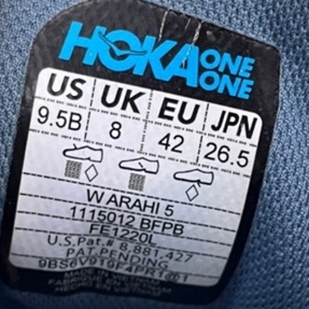 Womens Hoka One One Arahi 5 1115012BFPB Mesh Athletic Sneaker Shoes SZ 9.5B Blue - Picture 6 of 6
